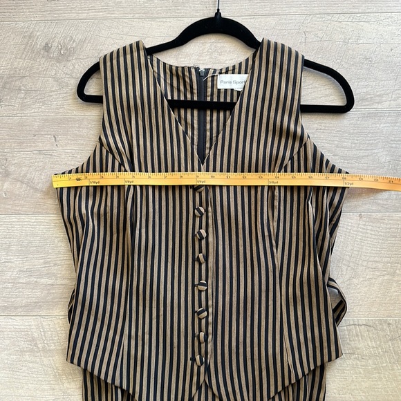 90s Paris Sport Club Black and Tan Stripe Jumpsuit - Picture 8 of 8